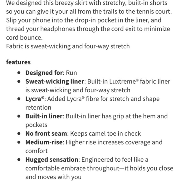 Lululemon Lost In Pace Skirt Black Size 4 - Picture 4 of 11